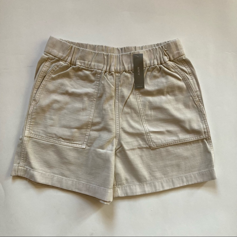 NWT J Crew Cream Canvas Camp Short